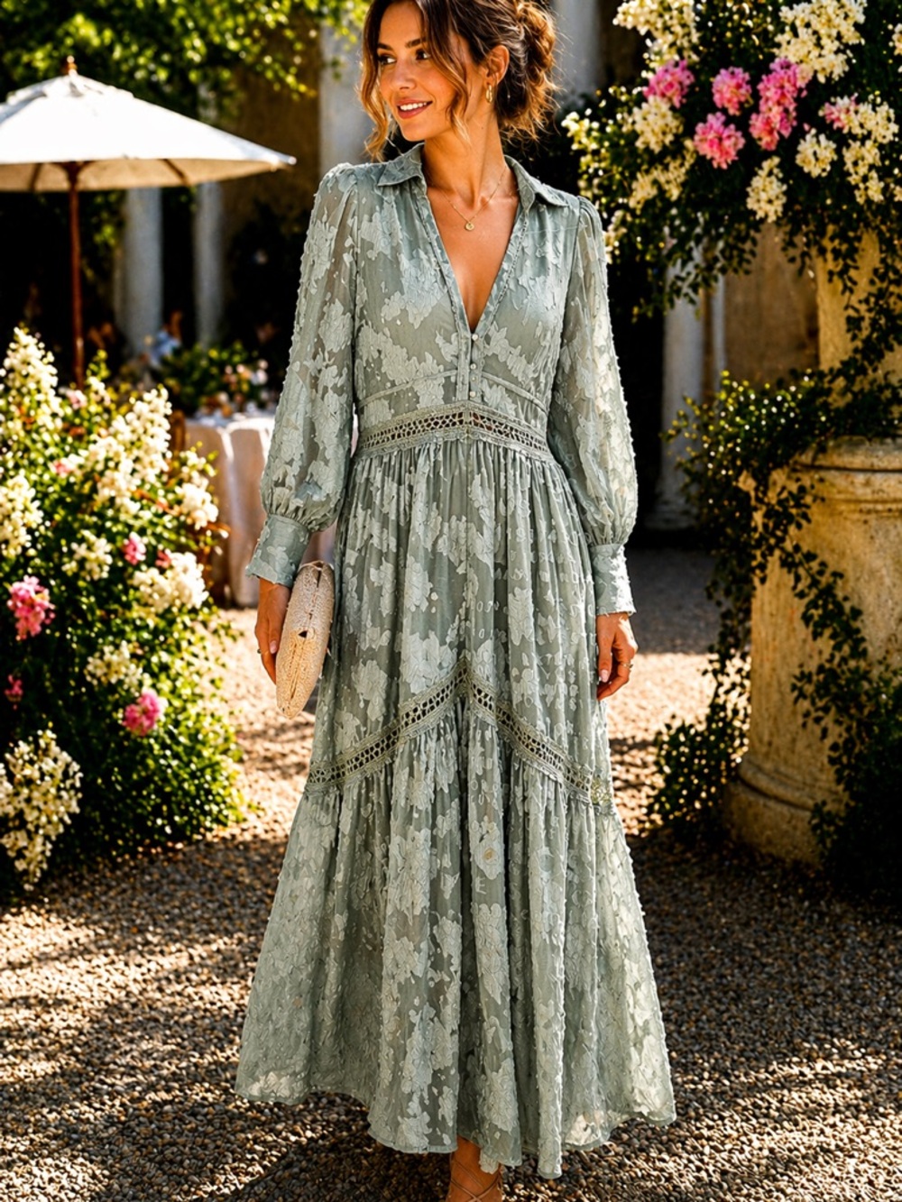 ASOS Sage Lace Midi Dress Boho Romantic 4
